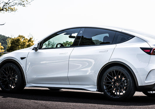 Tesla Model Y Performance AWD Long Range RWD Standard 2020 2021 2022 2023 2024 with Aftermarket Parts - "STARSHIP" Side Skirts PP from Robot Craftsman