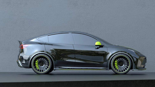Tesla Model Y Performance AWD Long Range RWD Standard 2020 2021 2022 2023 2024 with Aftermarket Parts - "STARSHIP" Side Skirts PP from Robot Craftsman
