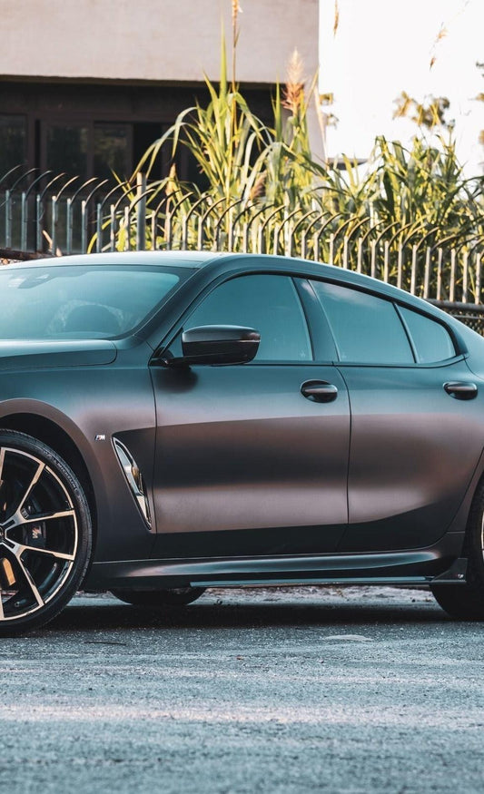 BMW 8 Series M850 840 G16 2018 2019 2020 2021 2022 2023 2024 with Aftermarket Parts - V1 Style Side Skirts Pre-preg Carbon Fiber from TAKD Carbon