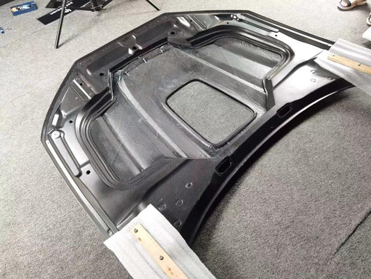 SD Carbon Fiber Tempered Glass Hood Bonnet For Audi A4 S4 2017-ON B9 B9.5 - Performance SpeedShop
