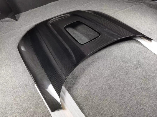 SD Carbon Fiber Tempered Glass Hood Bonnet For Audi A4 S4 2017-ON B9 B9.5 - Performance SpeedShop
