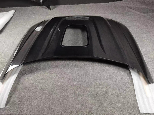 SD Carbon Fiber Tempered Glass Hood Bonnet For Audi A4 S4 2017-ON B9 B9.5 - Performance SpeedShop