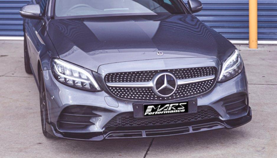 mercedes c class front lip W205 Carbon Fiber Spoiler Industrial ABS Durability Front Splitter - Mercedes C300