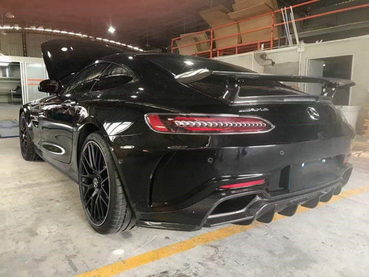 Mercedes Benz AMG GT GTS C190 2015 2016 2017 2018 2019 2020 2021 with Aftermarket Parts - RT Style Rear Diffuser Pre-preg Carbon Fiber from Aero Republic