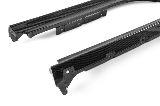 Ferrari SF90 Stradale & Spider 2021 2022 2023 2024 2025 with Aftermarket Parts - OEM 1:1 Style Side Skirts Pre-preg Carbon Fiber from Aero Republic