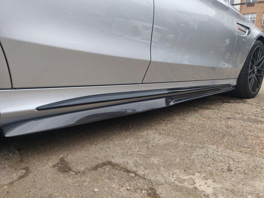 Mercedes Benz C-Class C63S C63 C43 AMG C400 C300 W205 2015 2016 2017 2018 2019 2020 2021 Sedan Coupe Convertible (suitable for both pre-facelift and facelift) with Aftermarket Parts - PSM Style Side Skirts Carbon Fiber from Aero Republic