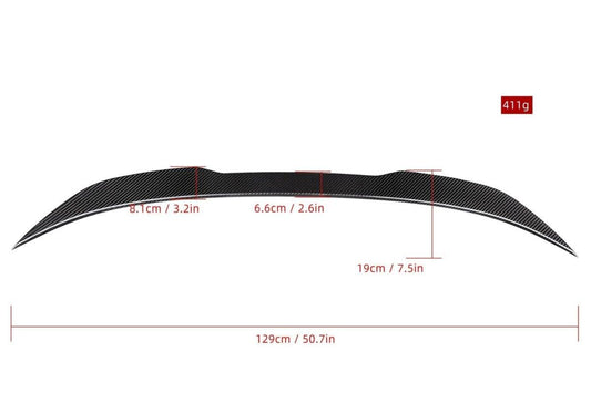 BMW M5 M5C F90 (Fits Both Pre-LCI & LCI) 2018 2019 2020 2021 2022 2023 & 5 Series M550 540 G30 (Fits both Pre-LCI & LCI) 2017 2018 2019 2020 2021 2022 2023 with Aftermarket Parts - DA Style Rear Lip Spoiler Pre-preg Carbon Fiber from Aero Republic