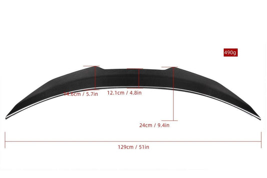 BMW M5 M5C F90 (Fits Both Pre-LCI & LCI) 2018 2019 2020 2021 2022 2023 & 5 Series M550 540 G30 (Fits both Pre-LCI & LCI) 2017 2018 2019 2020 2021 2022 2023 with Aftermarket Parts - PSM Style Rear Lip Spoiler Pre-preg Carbon Fiber from Aero Republic