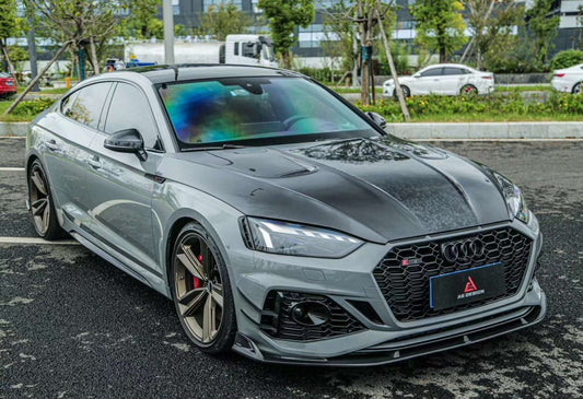 Audi RS5 S5 A5 B9 B9.5 2017 2018 2019 2020 2021 2022 2023 2024 with Aftermarket Parts - AE Style Hood Bonnet Carbon Fiber from ArmorExtend