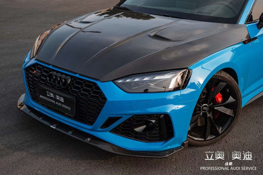 Audi RS5 S5 A5 B9 B9.5 2017 2018 2019 2020 2021 2022 2023 2024 with Aftermarket Parts - AE Style Hood Bonnet Carbon Fiber from ArmorExtend