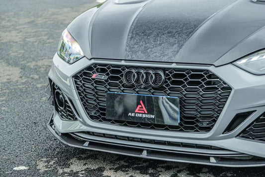 Audi RS5 S5 A5 B9 B9.5 2017 2018 2019 2020 2021 2022 2023 2024 with Aftermarket Parts - AE Style Hood Bonnet Carbon Fiber from ArmorExtend