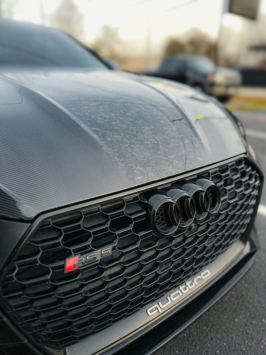 Audi RS5 S5 A5 B9 B9.5 2017 2018 2019 2020 2021 2022 2023 2024 with Aftermarket Parts - AE Style Hood Bonnet Carbon Fiber from ArmorExtend