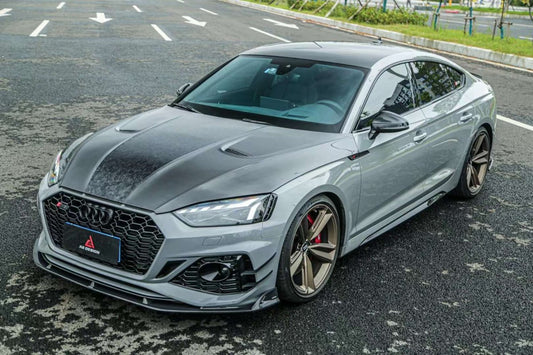 Audi RS5 S5 A5 B9 B9.5 2017 2018 2019 2020 2021 2022 2023 2024 with Aftermarket Parts - AE Style Hood Bonnet Carbon Fiber from ArmorExtend