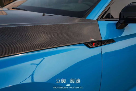 Audi RS5 S5 A5 B9 B9.5 2017 2018 2019 2020 2021 2022 2023 2024 with Aftermarket Parts - AE Style Hood Bonnet Carbon Fiber from ArmorExtend