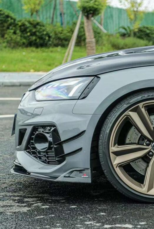 Audi RS5 B9.5 2020 2021 2022 2023 2024 with Aftermarket Parts - AE Style Front Canards Carbon Fiber from ArmorExtend