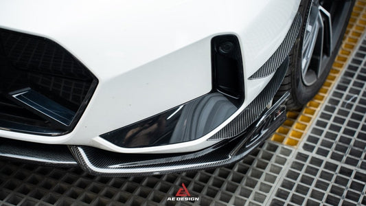 BMW 3 Series 330i (With M-Package Bumper,Does not fit base model) M340i LCI G20 G21 2023 2024 with Aftermarket Parts - AE Style Front Canards Carbon Fiber from ArmorExtend