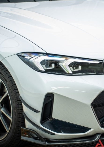 BMW 3 Series 330i (With M-Package Bumper,Does not fit base model) M340i LCI G20 G21 2023 2024 with Aftermarket Parts - AE Style Front Canards Carbon Fiber from ArmorExtend