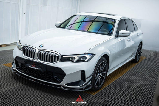 BMW 3 Series 330i (With M-Package Bumper,Does not fit base model) M340i LCI G20 G21 2023 2024 with Aftermarket Parts - AE Style Front Canards Carbon Fiber from ArmorExtend