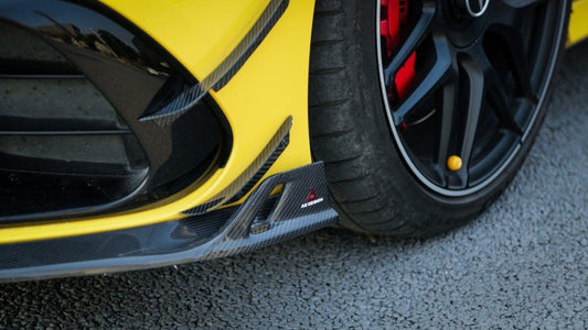 Mercedes Benz CLA45S C118 2020 2021 2022 2023 2024 with Aftermarket Parts - AE Style Front Canards Carbon Fiber from ArmorExtend