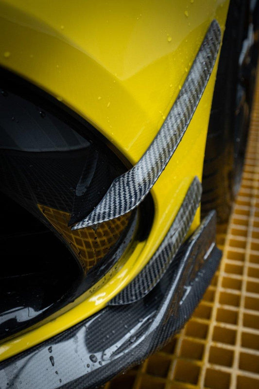 Mercedes Benz CLA45S C118 2020 2021 2022 2023 2024 with Aftermarket Parts - AE Style Front Canards Carbon Fiber from ArmorExtend