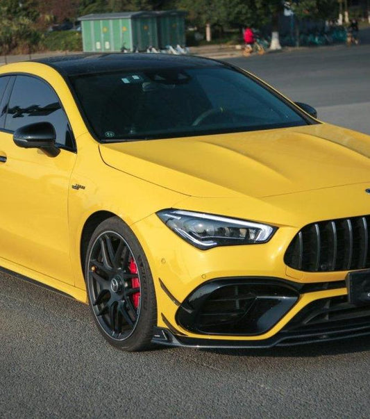 Mercedes Benz CLA45S C118 2020 2021 2022 2023 2024 with Aftermarket Parts - AE Style Front Canards Carbon Fiber from ArmorExtend