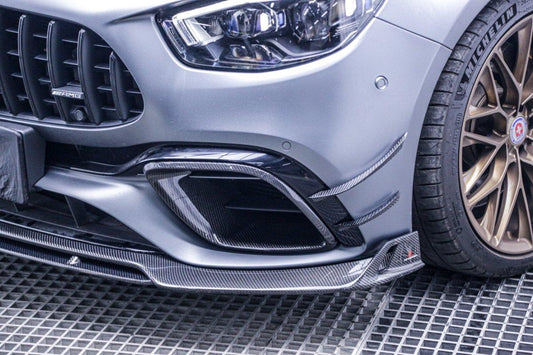 Mercedes Benz E63 E63S W213 2021 2022 2023 2024 with Aftermarket Parts - AE Front Canards Carbon Fiber from ArmorExtend