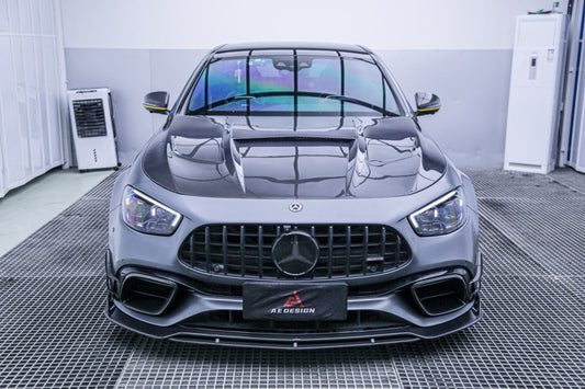 Mercedes Benz E63 E63S W213 2021 2022 2023 2024 with Aftermarket Parts - AE Front Canards Carbon Fiber from ArmorExtend