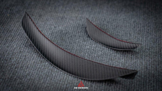 Tesla Model Y 2020 2021 2022 2023 2024 2025 with Aftermarket Parts - AE Style Front Canards Carbon Fiber from ArmorExtend