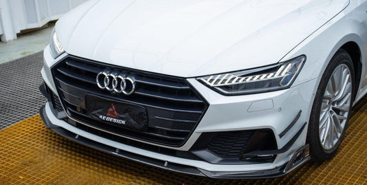 Audi S7 A7 (with s-line bumper) C8 2019 2020 2021 2022 2023 2024 with Aftermarket Parts - AE Front Canards Carbon Fiber from ArmorExtend