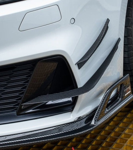 Audi S7 A7 (with s-line bumper) C8 2019 2020 2021 2022 2023 2024 with Aftermarket Parts - AE Front Canards Carbon Fiber from ArmorExtend