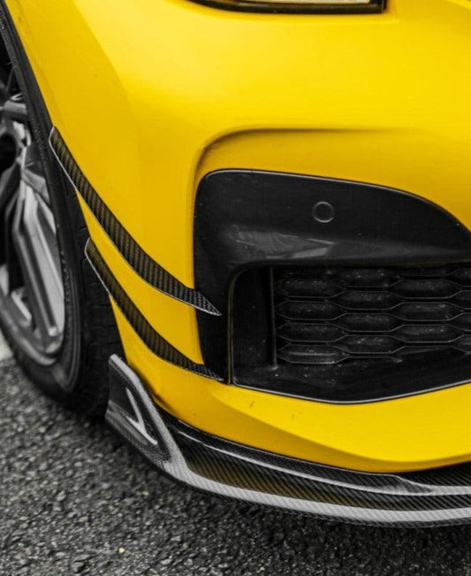 BMW 3 Series 330i M340i G20 (Pre-LCI) 2019 2020 2021 2022 with Aftermarket Parts - AE Style Front Canards Carbon Fiber from ArmorExtend