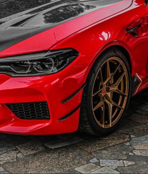 BMW M5/M5C F90 Pre-LCI 2018 2019 2020 & M5/M5C F90 LCI 2021 2022 2023 2024 with Aftermarket Parts - AE Front Canards Carbon Fiber from ArmorExtend