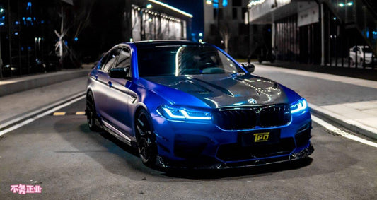 BMW M5/M5C F90 Pre-LCI 2018 2019 2020 & M5/M5C F90 LCI 2021 2022 2023 2024 with Aftermarket Parts - AE Front Canards Carbon Fiber from ArmorExtend