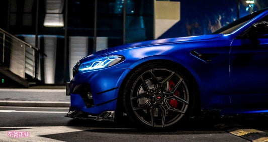 BMW M5/M5C F90 Pre-LCI 2018 2019 2020 & M5/M5C F90 LCI 2021 2022 2023 2024 with Aftermarket Parts - AE Front Canards Carbon Fiber from ArmorExtend