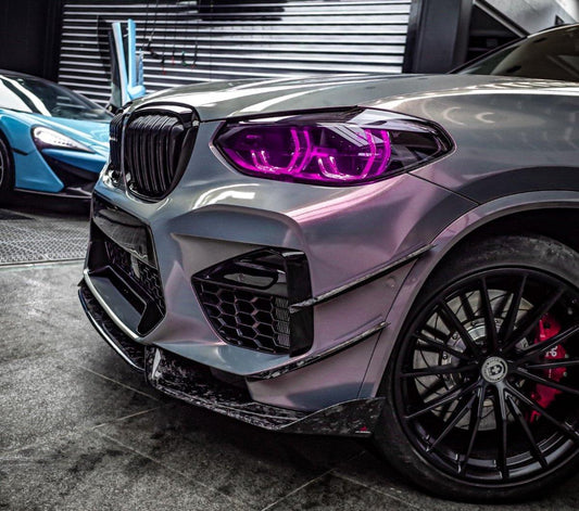 BMW X3M X3MC F97 Pre-LCI 2019 2020 2021 & X4M X4MC F98 Pre-LCI 2019 2020 2021 with Aftermarket Parts - AE V1 Front Canards Carbon Fiber from ArmorExtend