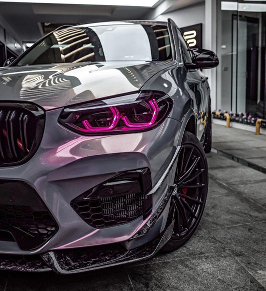 BMW X3M X3MC F97 Pre-LCI 2019 2020 2021 & X4M X4MC F98 Pre-LCI 2019 2020 2021 with Aftermarket Parts - AE V1 Front Canards Carbon Fiber from ArmorExtend
