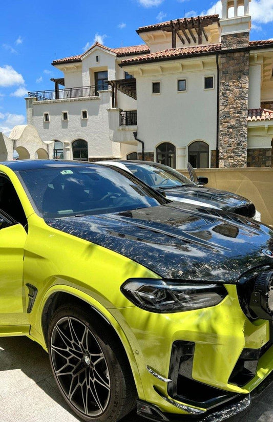 BMW X3M X3MC F97 LCI 2022 2023 2024 & X4M X4MC F98 LCI 2022 2023 2024 with Aftermarket Parts - AE Front Canards Carbon Fiber from ArmorExtend