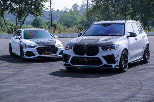BMW X5M X5MC F95 Pre-LCI 2020 2021 2022 2023 with Aftermarket Parts - AE Style Front Canards Carbon Fiber from ArmorExtend