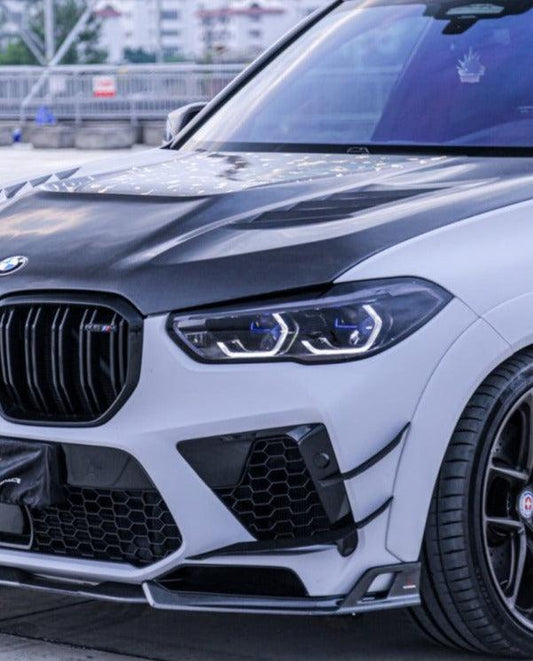 BMW X5M X5MC F95 Pre-LCI 2020 2021 2022 2023 with Aftermarket Parts - AE Style Front Canards Carbon Fiber from ArmorExtend
