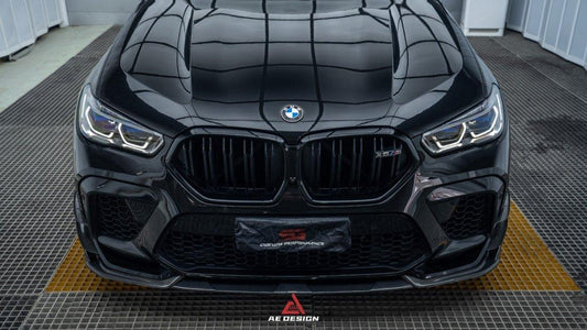 BMW X6M X6MC F96 Pre- LCI 2020 2021 2022 2023 with Aftermarket Parts - AE Style Front Canards Carbon Fiber from ArmorExtend