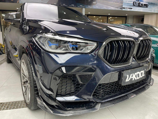 BMW X6M X6MC F96 Pre- LCI 2020 2021 2022 2023 with Aftermarket Parts - AE Style Front Canards Carbon Fiber from ArmorExtend