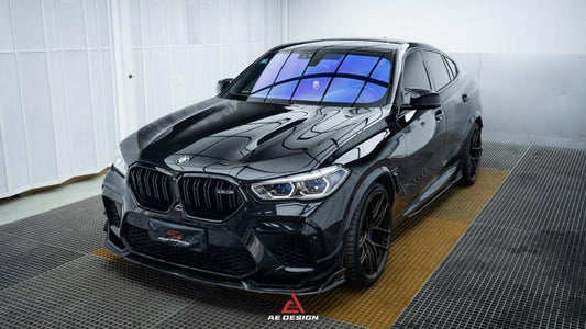 BMW X6M X6MC F96 Pre- LCI 2020 2021 2022 2023 with Aftermarket Parts - AE Style Front Canards Carbon Fiber from ArmorExtend