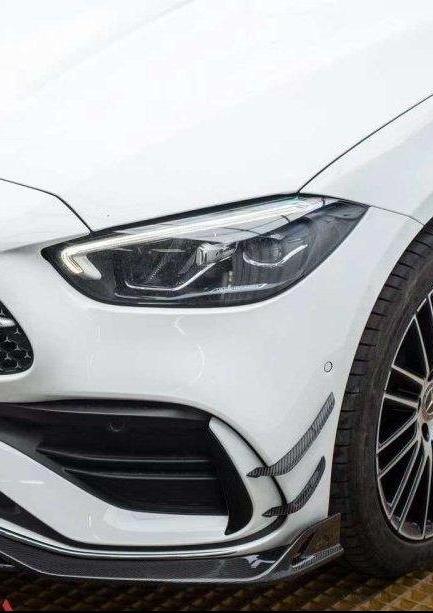 Mercedes Benz C-Class C300 (with sport-package bumper) W206 2021 2022 2023 2024 with Aftermarket Parts - AE Front Canards Carbon Fiber from ArmorExtend