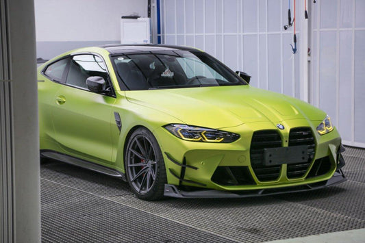 BMW M3 G80 G81 2021 2022 2023 2024 & M4 G82 G83 2021 2022 2023 2024 with Aftermarket Parts - AE V2 Style Front Canards Carbon Fiber from ArmorExtend