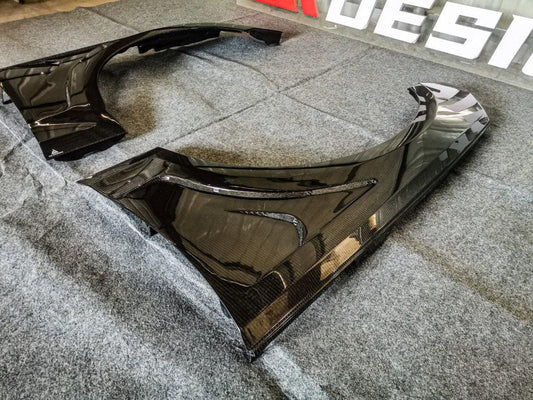 Audi S4 / A4 B9.5 2020 2021 2022 2023 2024 with Aftermarket Parts - AE Style Front Fenders Carbon Fiber from ArmorExtend