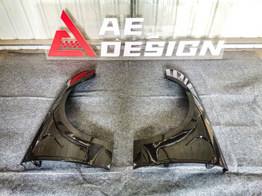 Audi S4 / A4 B9.5 2020 2021 2022 2023 2024 with Aftermarket Parts - AE Style Front Fenders Carbon Fiber?from ArmorExtend