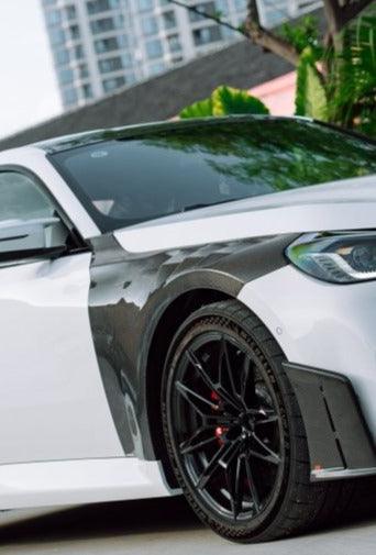 BMW M2 & M2C G87 2023 2024 with Aftermarket Parts - AE Style Front Fenders Carbon Fiber from ArmorExtend
