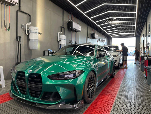 BMW M3 G80 G81 2021 2022 2023 2024 & M4 G82 G83 2021 2022 2023 2024 with Aftermarket Parts - AE V1 Style Front Lip Carbon Fiber from ArmorExtend