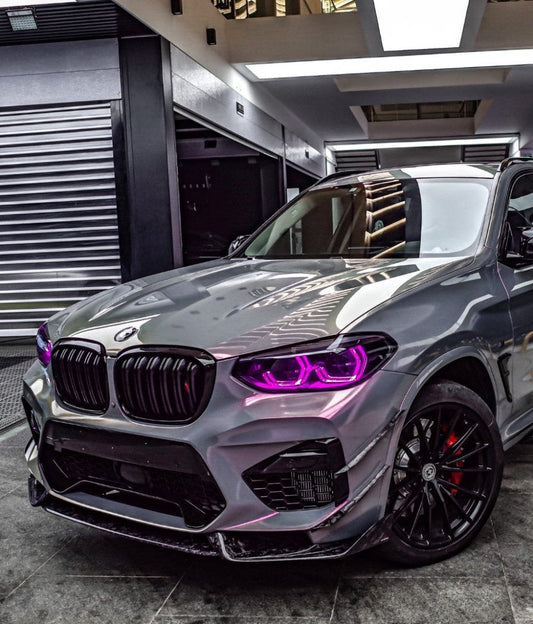 BMW X3M X3MC F97 Pre-LCI 2019 2020 2021 & X4M X4MC F98 Pre-LCI 2019 2020 2021 with Aftermarket Parts - AE Front Lip Carbon Fiber from ArmorExtend