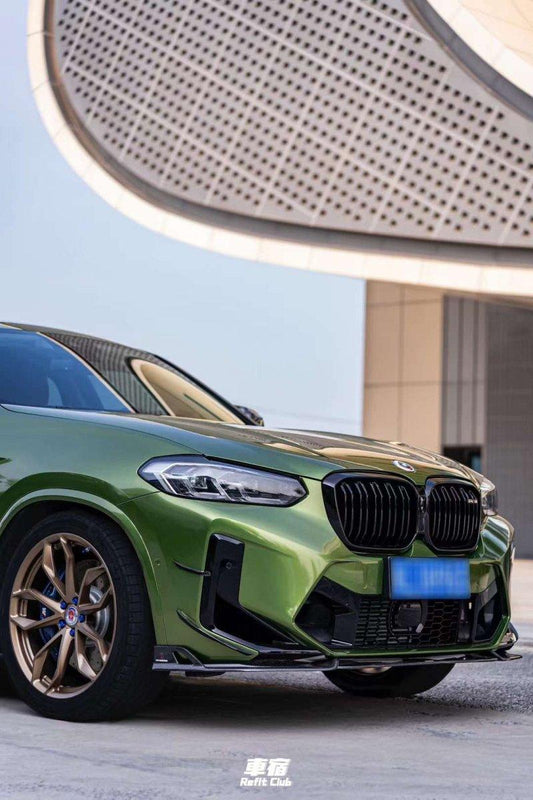 BMW X3M X3MC F97 LCI 2022 2023 2024 & X4M X4MC F98 LCI 2022 2023 2024 with Aftermarket Parts - AE Front Lip Carbon Fiber from ArmorExtend